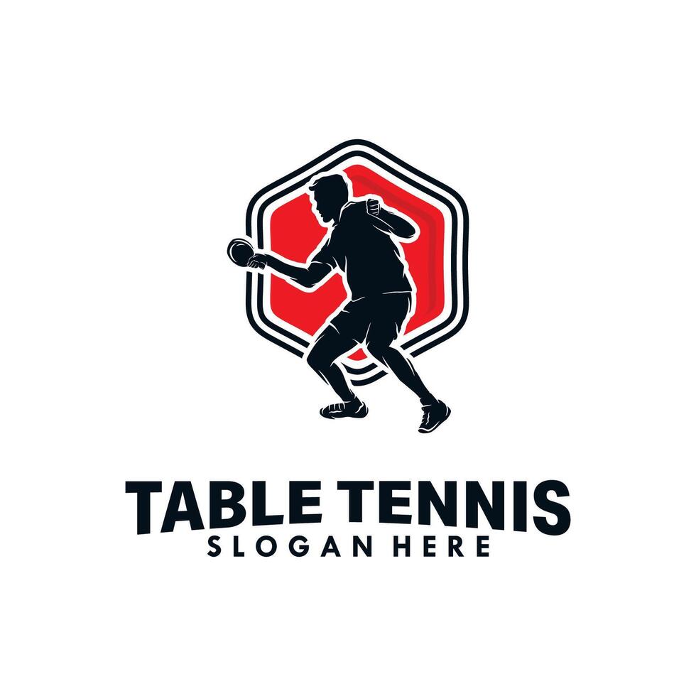 Tabelle Tennis Sport Logo Design Vorlage vektor