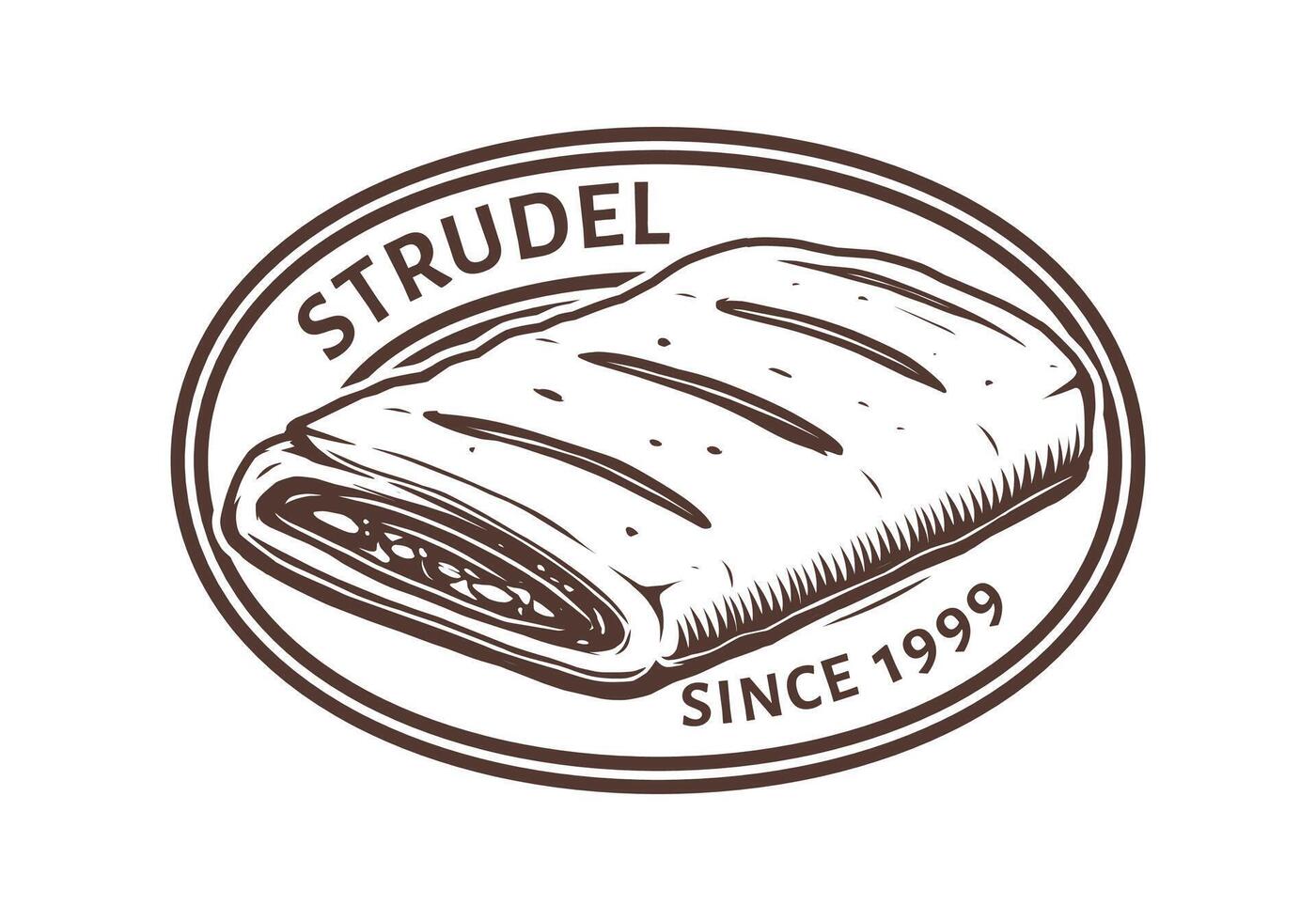 Strudel Gebäck Logo Design Vorlage vektor