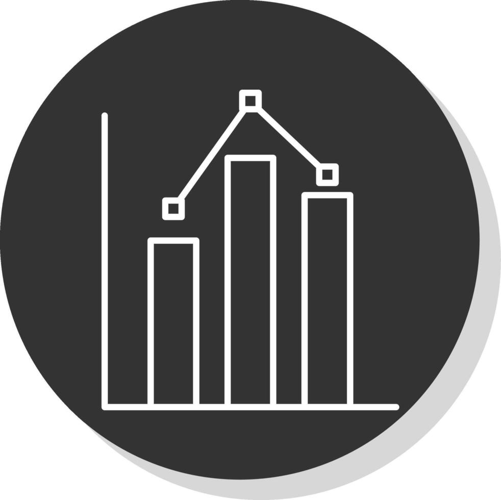 statistik linje grå ikon vektor