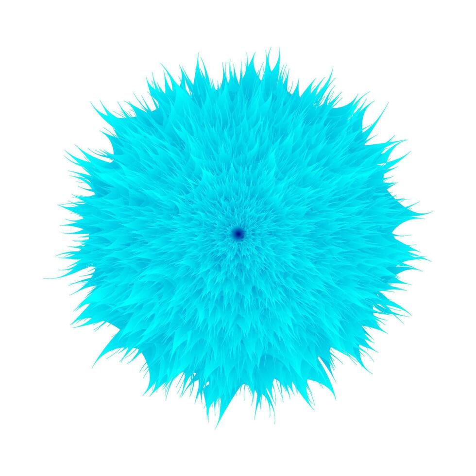 Blau Pelz Ball Pompon auf Weiß Hintergrund vektor
