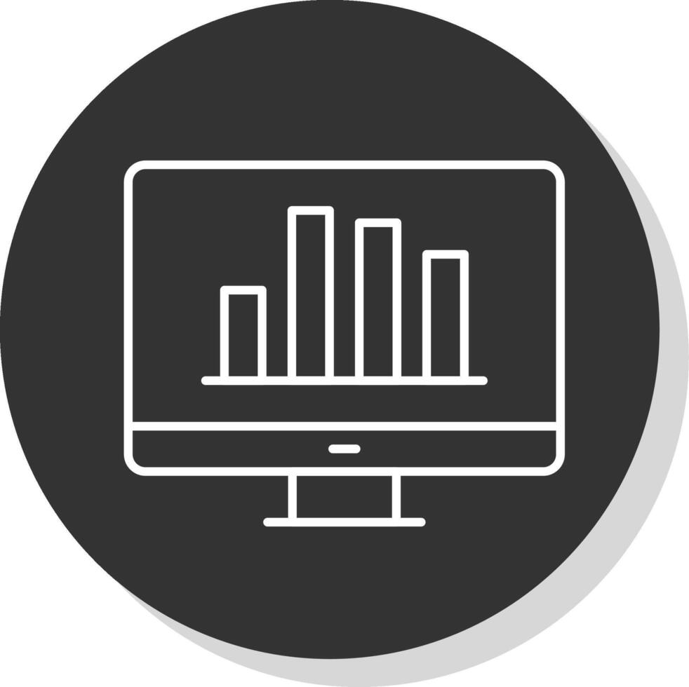 online Bar Diagramm Linie grau Symbol vektor