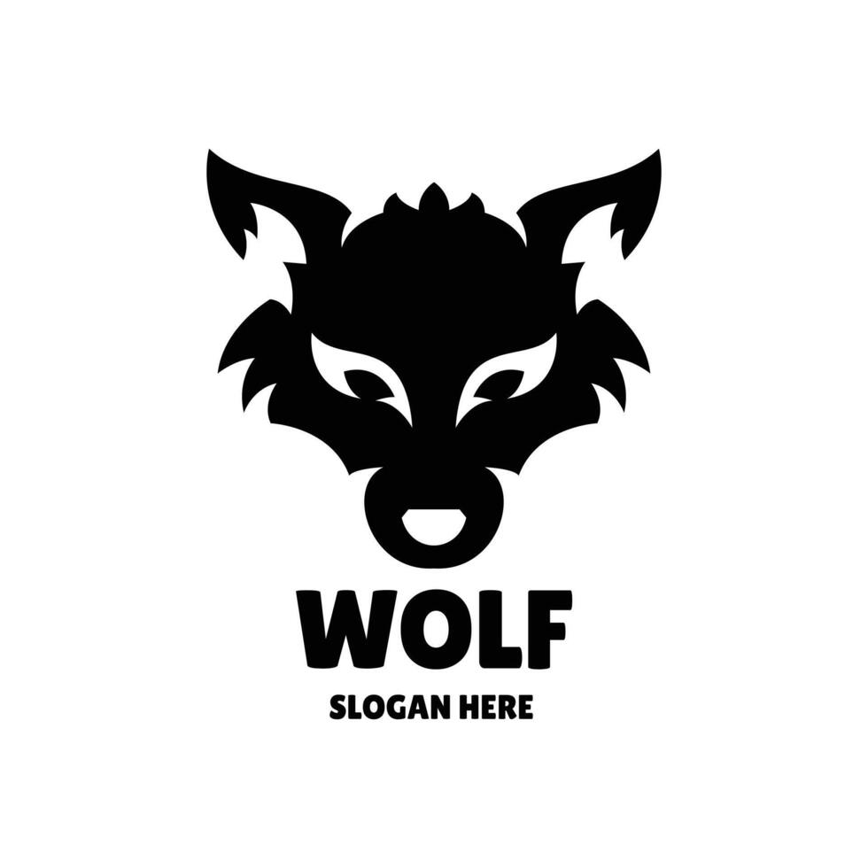 Wolf Silhouette Logo Design Illustration vektor