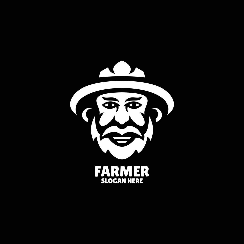 jordbrukare silhuett logotyp design illustration vektor