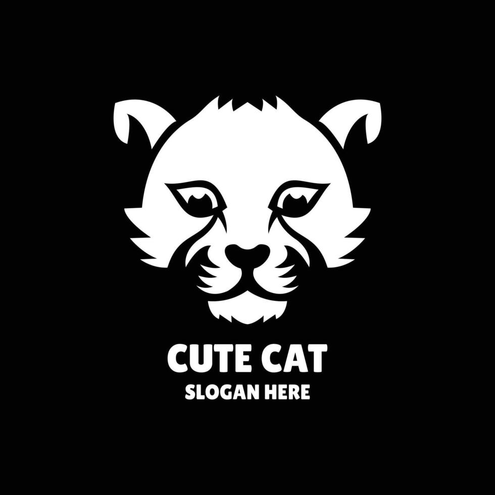 süß Katze Silhouette Logo Design Illustration vektor