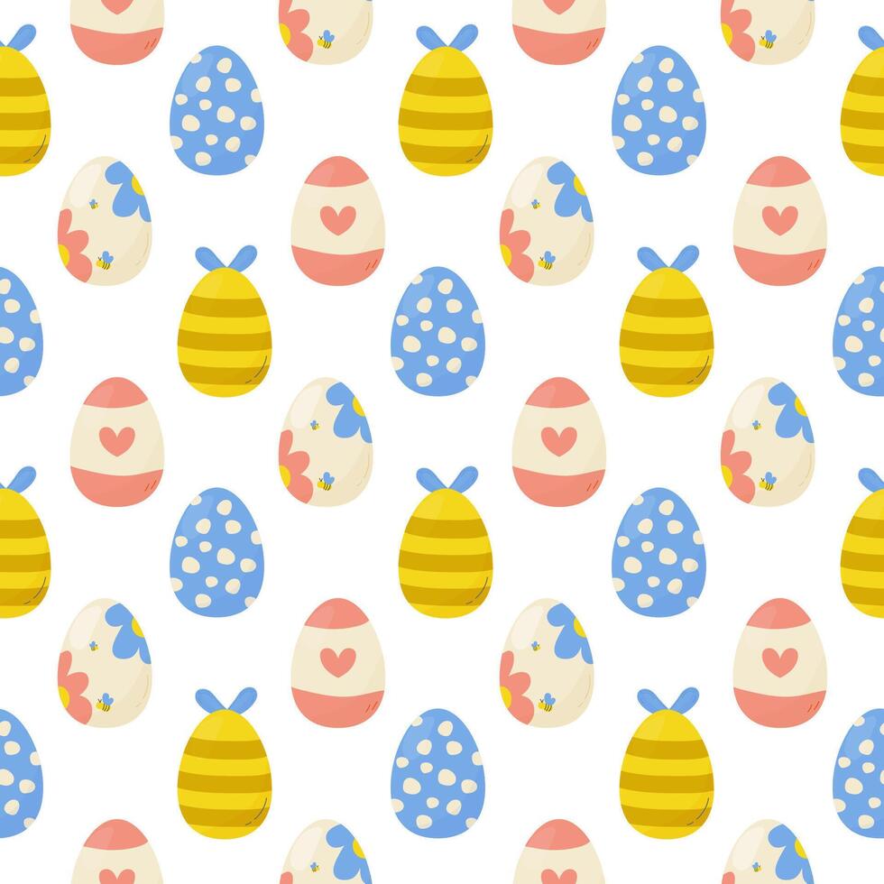 nahtlos Muster Ostern Eier mit anders Texturen. Vektor Illustration. zum Ihre Design, Verpackung Papier, Stoff.