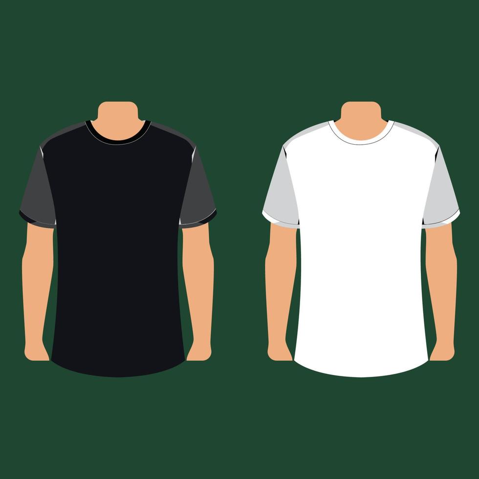 t-shirts vektor set vorlage schwarz und weiß kostenloser vektor