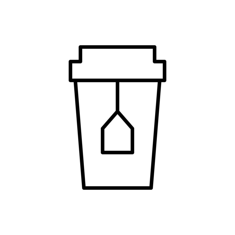 Teetasse Vektor unterzeichnen. geeignet zum Bücher, Shops, Geschäfte. editierbar Schlaganfall im minimalistisch Gliederung Stil. Symbol zum Design