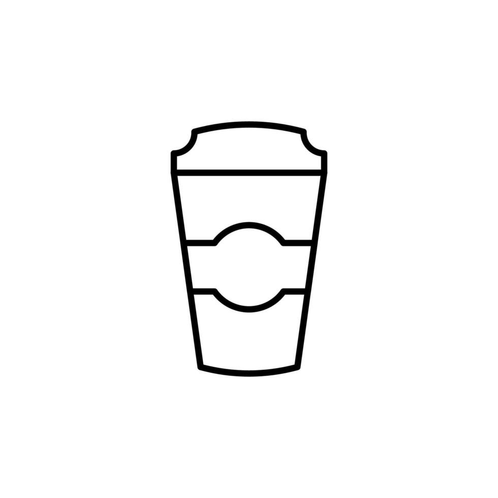 Kaffee im Einweg Tasse Vektor Symbol zum Werbung. geeignet zum Bücher, Shops, Geschäfte. editierbar Schlaganfall im minimalistisch Gliederung Stil. Symbol zum Design