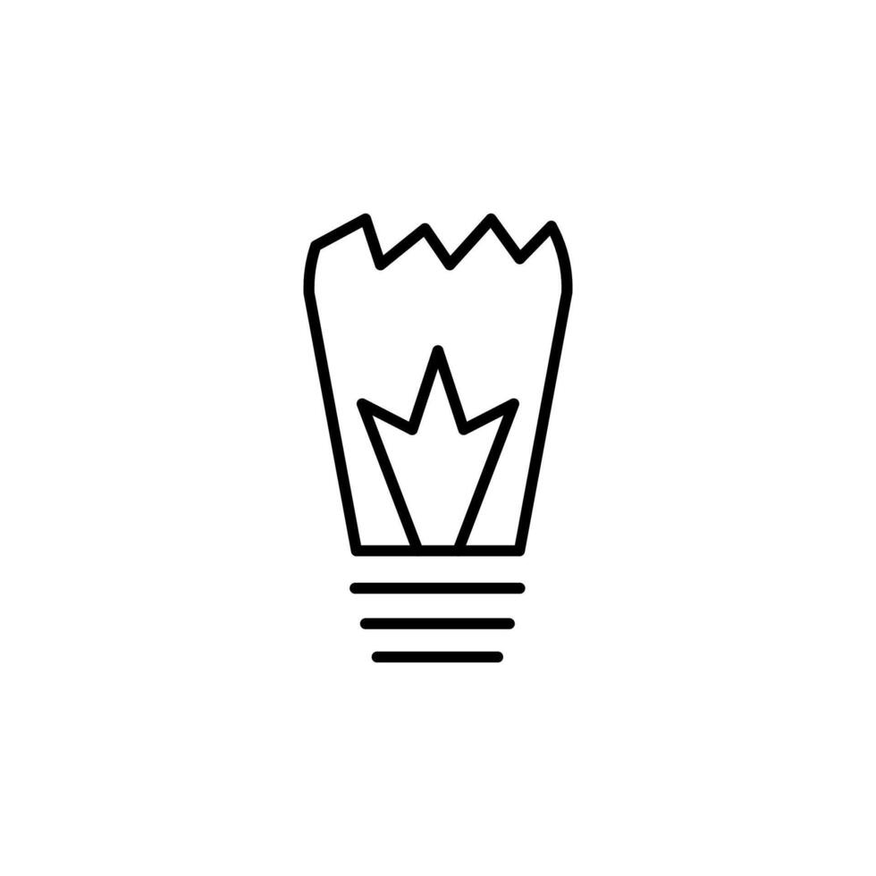 gebrochen Lampe einfach Gliederung Symbol. geeignet zum Bücher, Shops, Geschäfte. editierbar Schlaganfall im minimalistisch Gliederung Stil. Symbol zum Design vektor