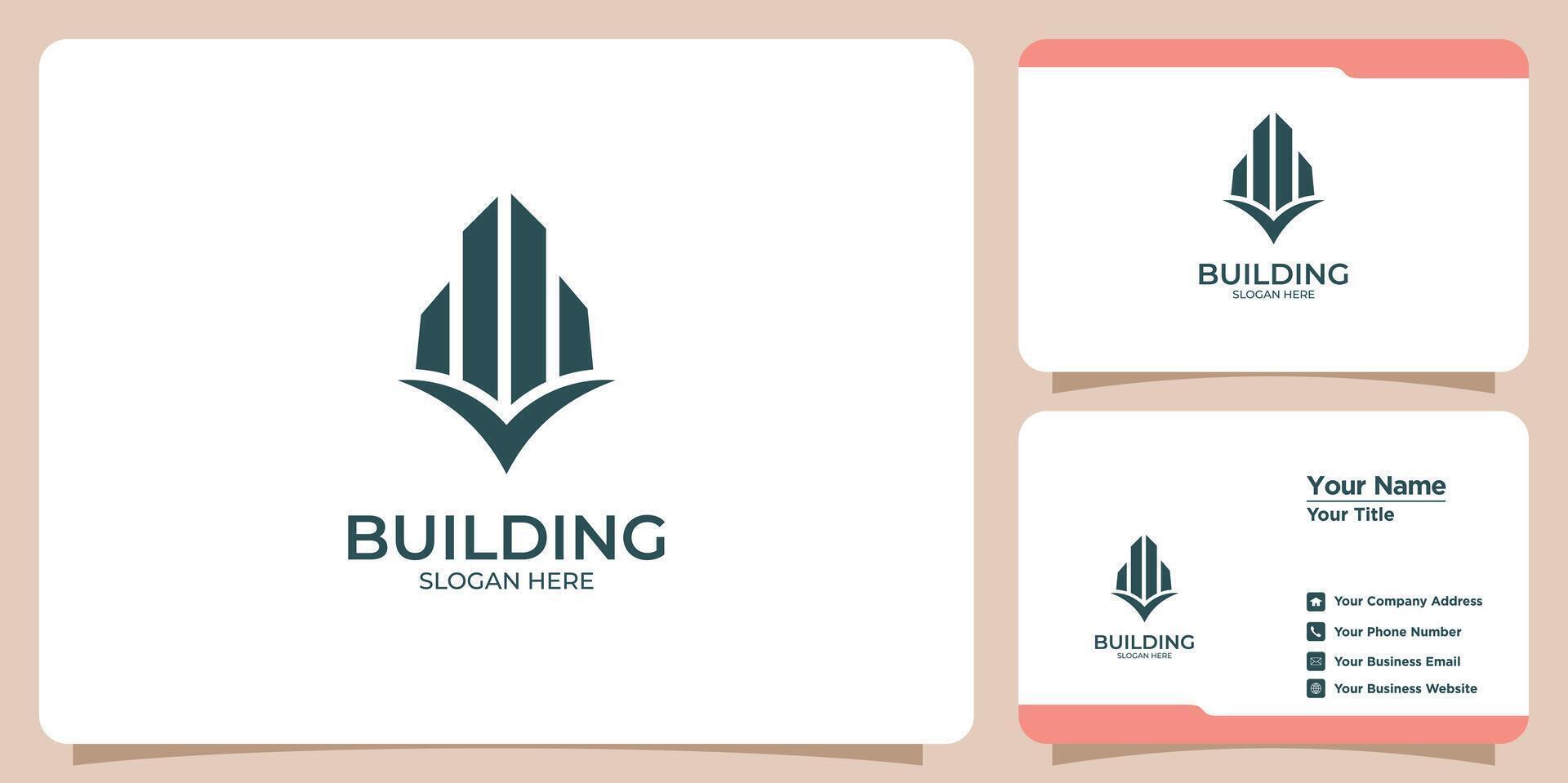 Gebäude echt Nachlass Logos und Geschäft Karten vektor