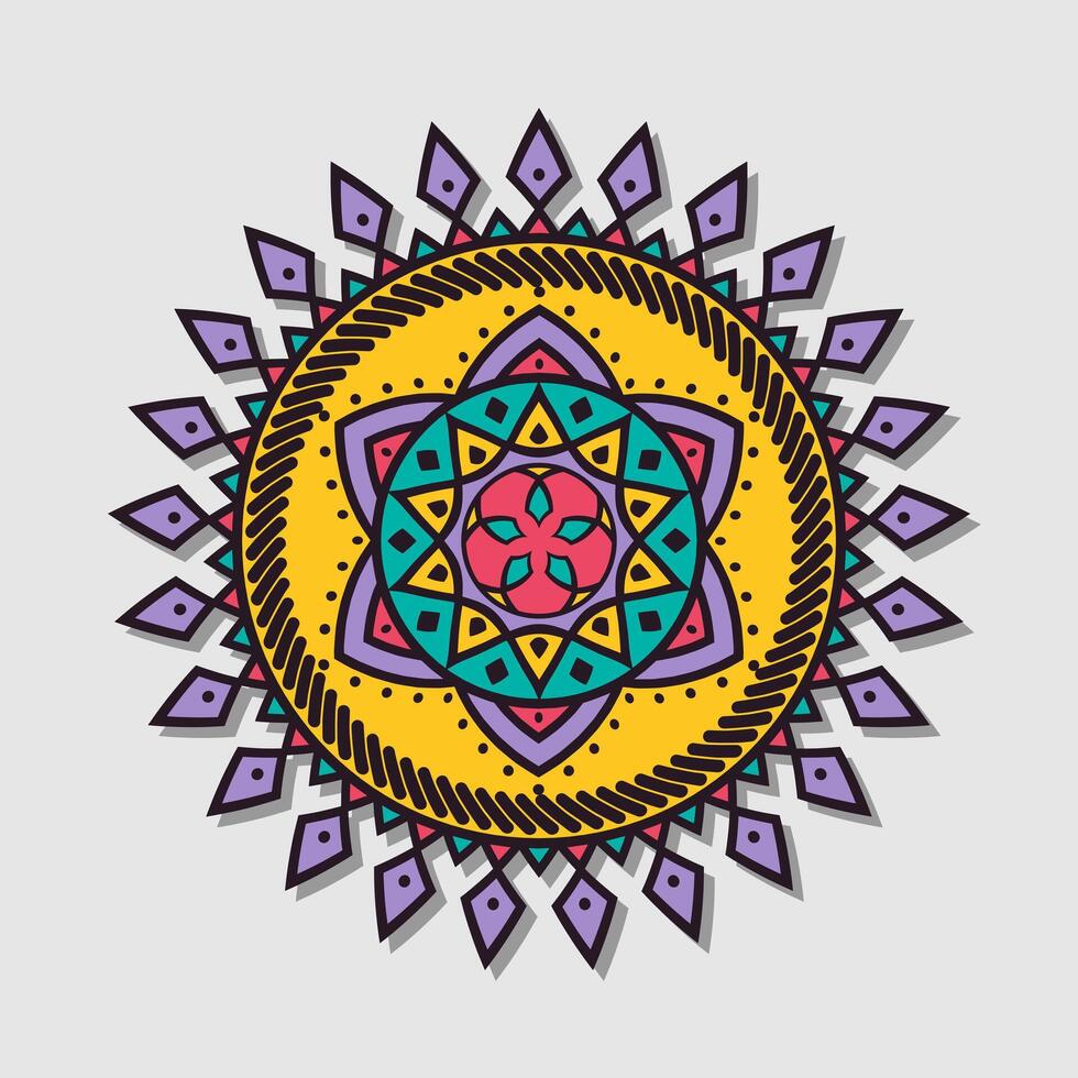 färgrik mandala vektor