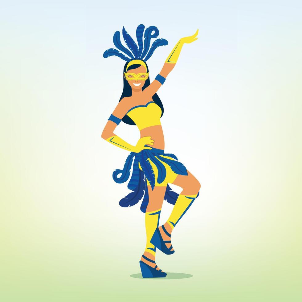 Karneval Tänzer Mädchen Vektor Illustration
