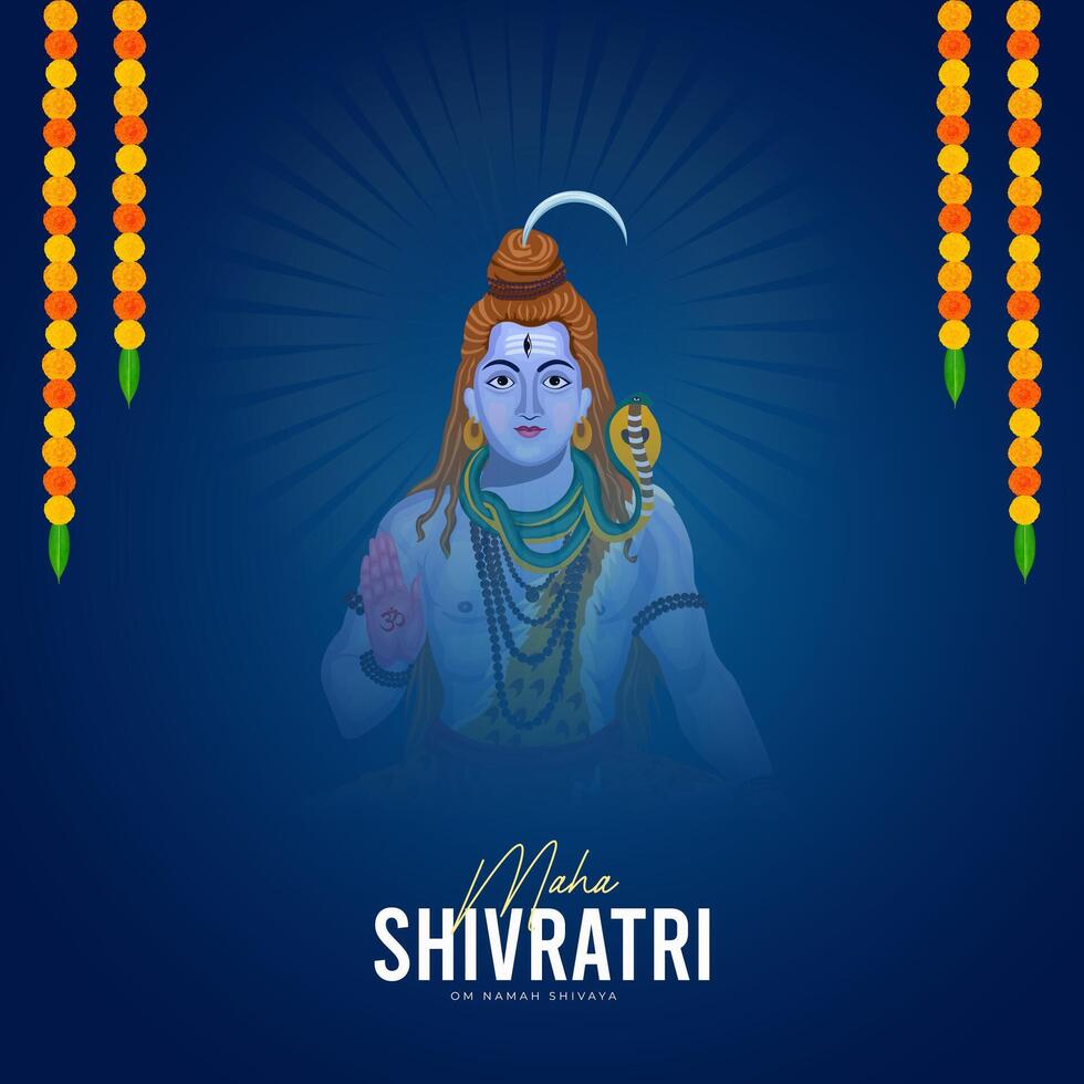 glücklich maha Shivratri maha, Shivaratri wünscht sich, glücklich maha Shivratri Sozial Medien Post , Shivratri Netz Banner, Geschichte, drucken vektor