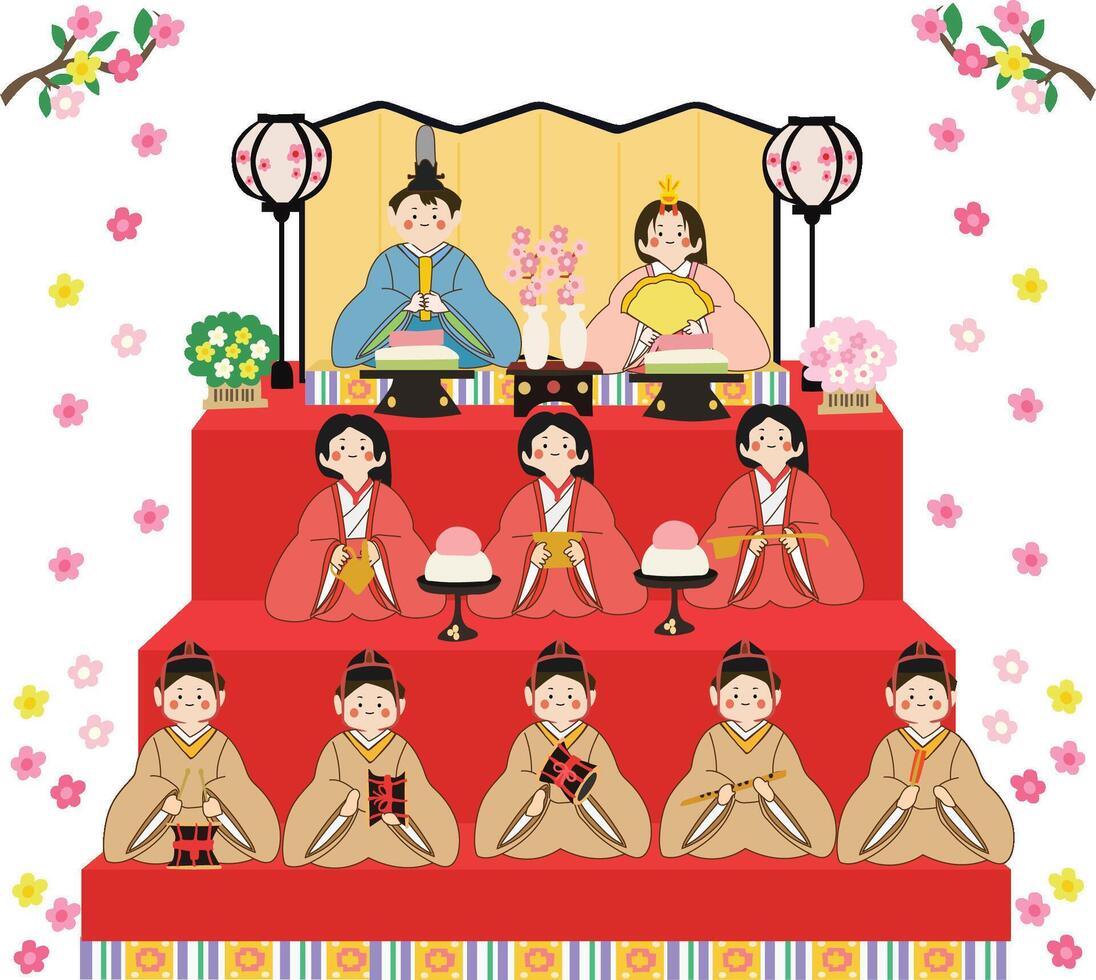 japanisch Puppe Festival von Hina Matsuri Vektor Illustration