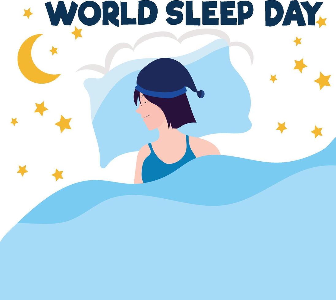 värld sömn dag vektor illustration