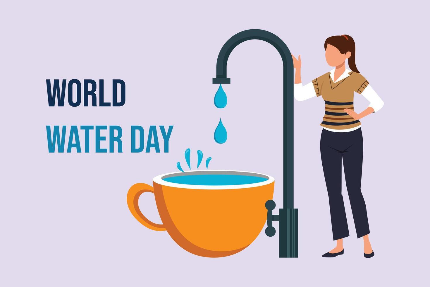 Welt Wasser Tag Konzept. farbig eben Vektor Illustration isoliert.