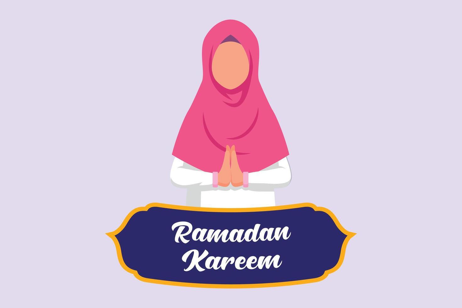 välkomnande ramadan begrepp. färgad platt vektor illustration isolerat.