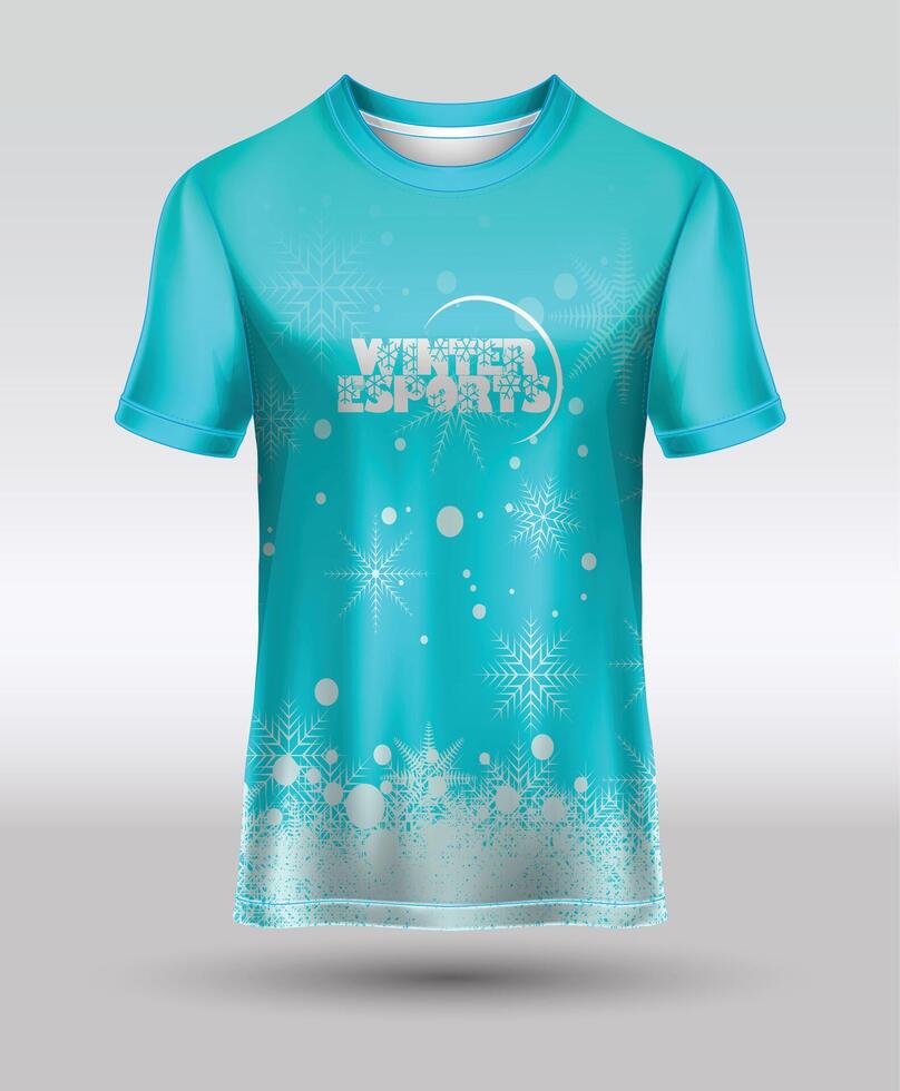 vinter- t-shirt jersey design för sublimering skriva ut vektor