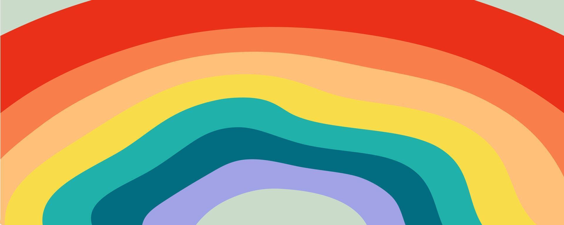 Regenbogen Farben Spektrum abstrakt wellig Hintergrund. perfekt Design zum Poster, Karten, Banner, drucken. Hand gezeichnet Vektor Illustration.