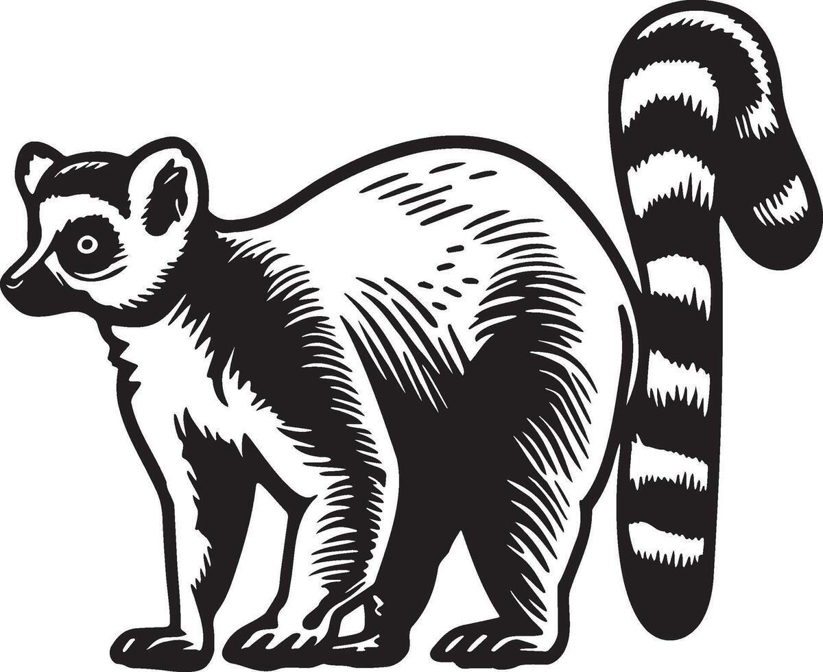 Lemur skizzieren Zeichnung. vektor