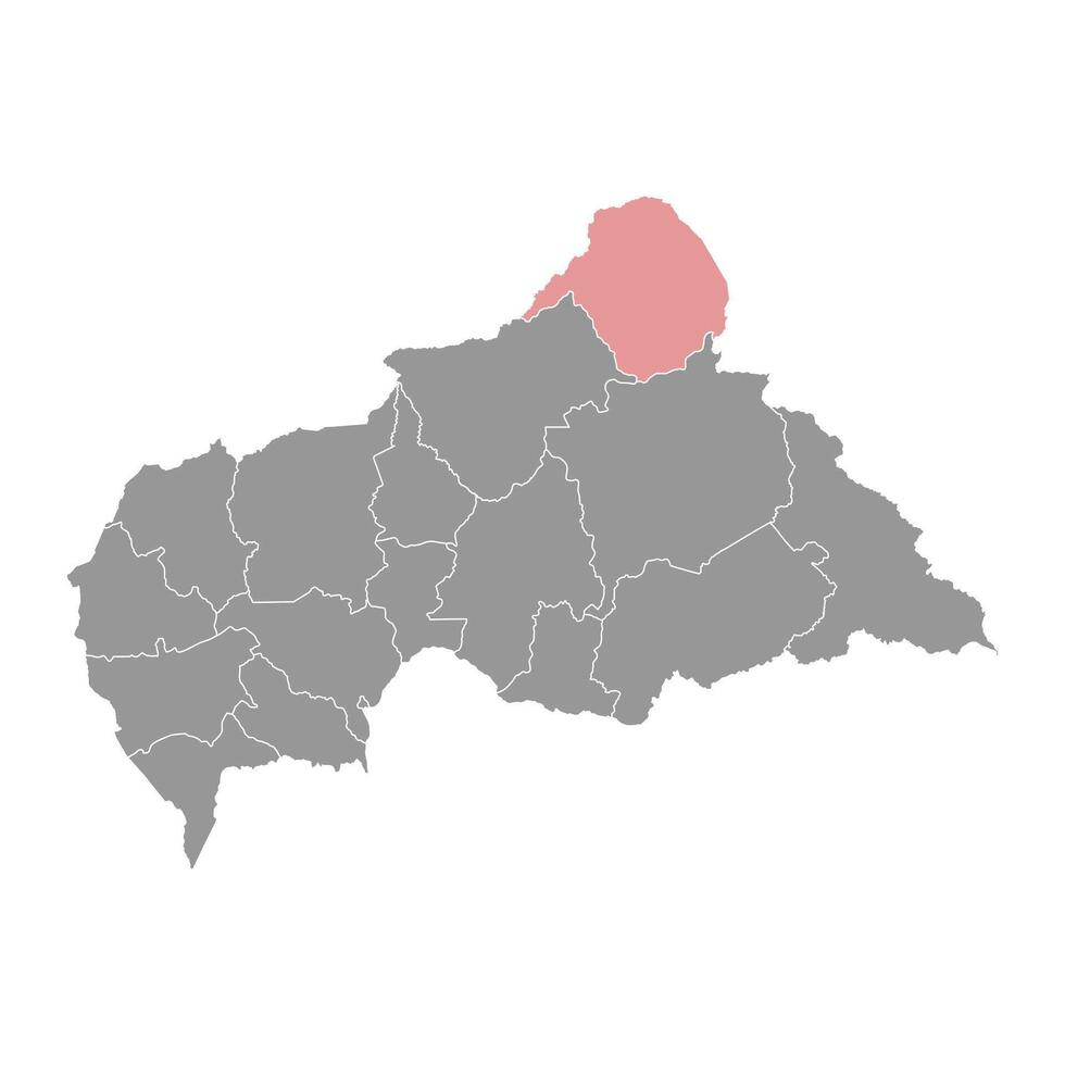 vakaga prefektur Karta, administrativ division av central afrikansk republik. vektor