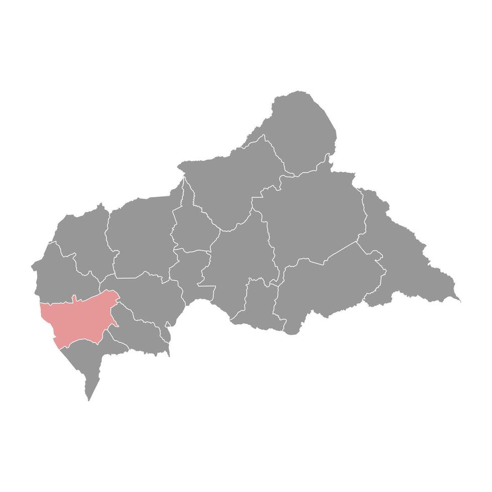 mambere kadei prefektur Karta, administrativ division av central afrikansk republik. vektor