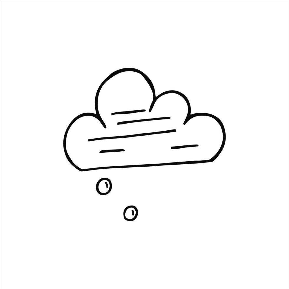 ritad för hand trodde moln klotter på en vit bakgrund illustration vektor