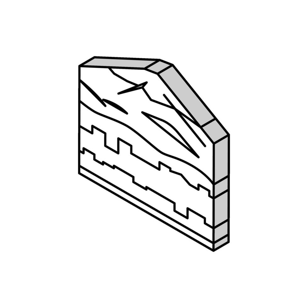 Fujiyama Berg isometrisch Symbol Vektor Illustration