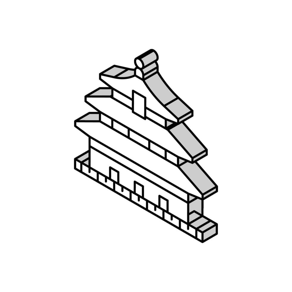 Tempel von Himmel isometrisch Symbol Vektor Illustration