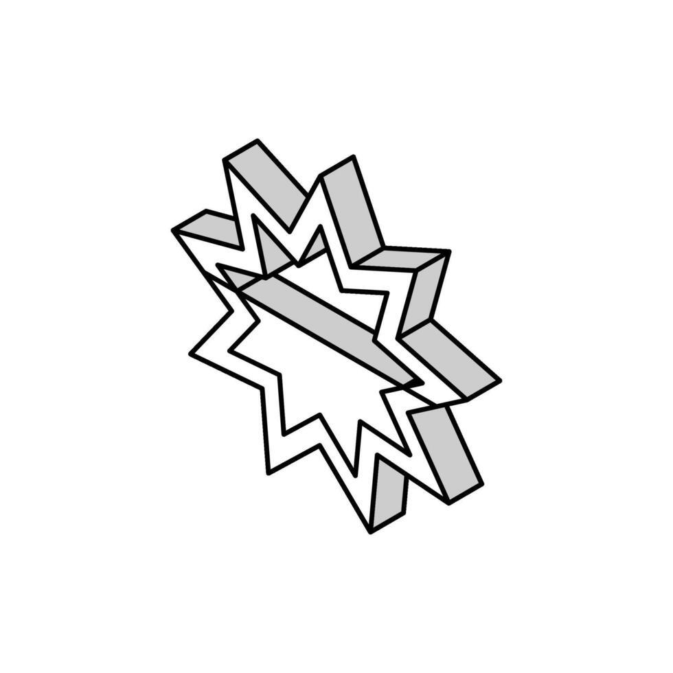 Bahai Religion isometrisch Symbol Vektor Illustration