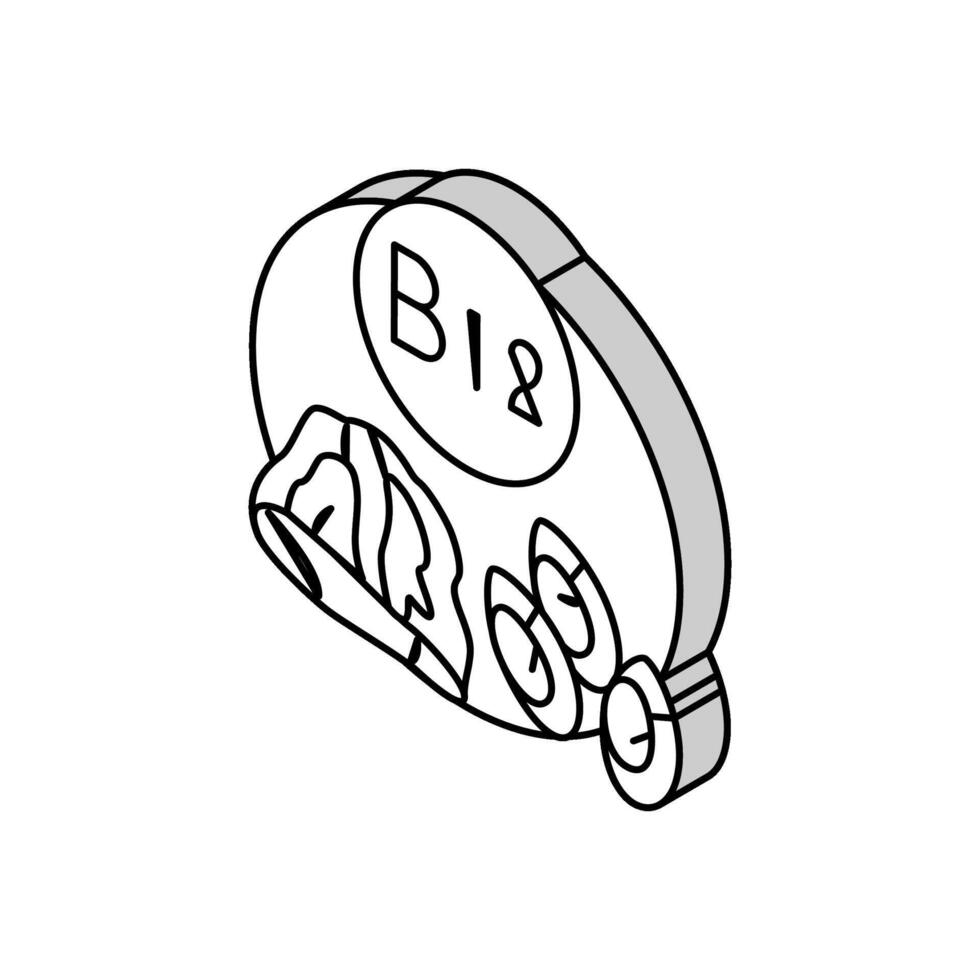 b12 vitamin isometrisk ikon vektor illustration