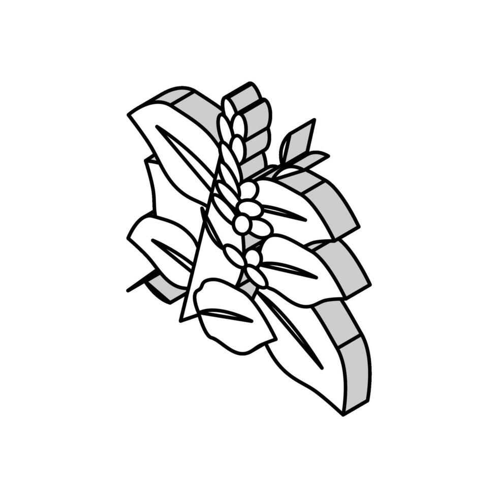 kudzu växt isometrisk ikon vektor illustration