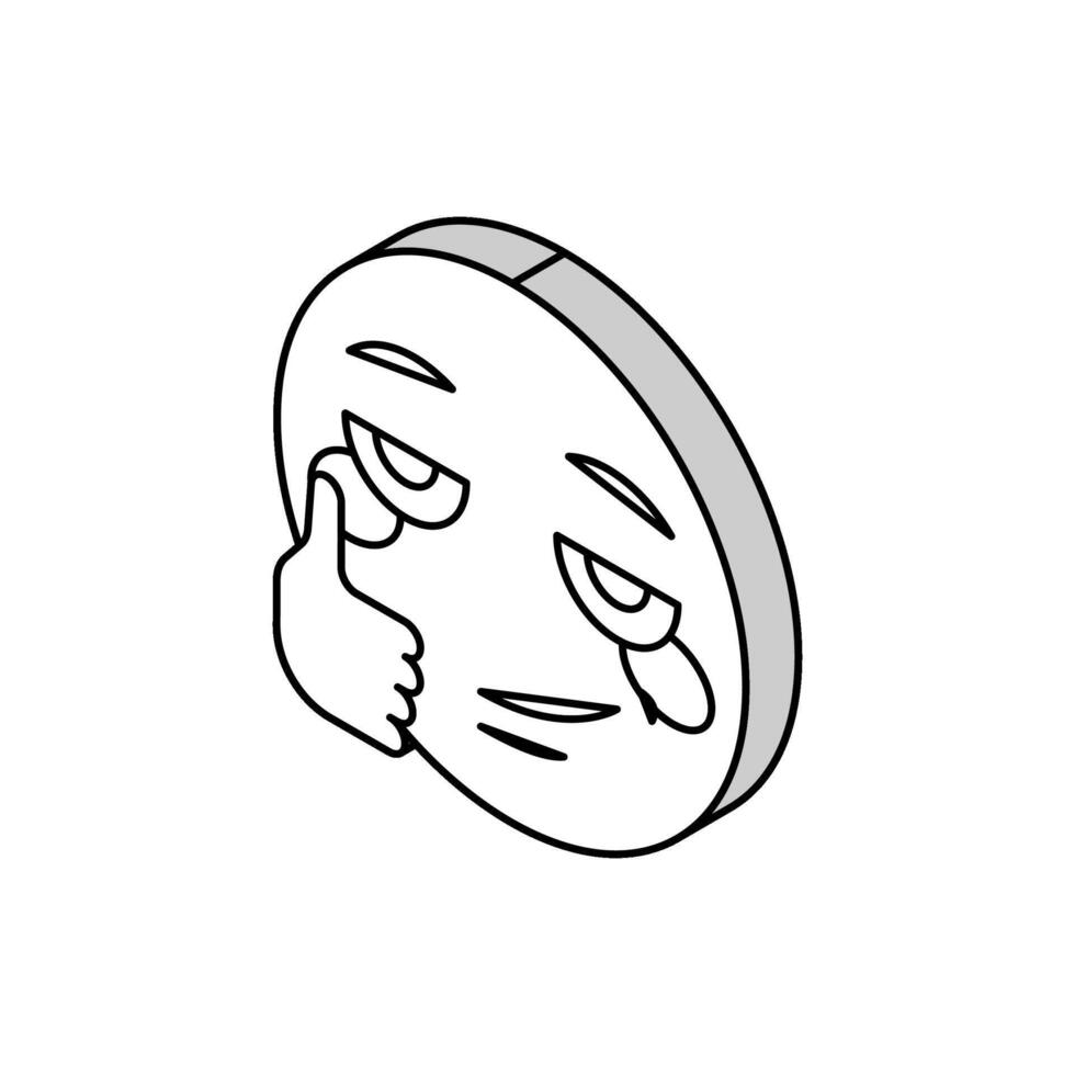 mögen Emoji isometrisch Symbol Vektor Illustration