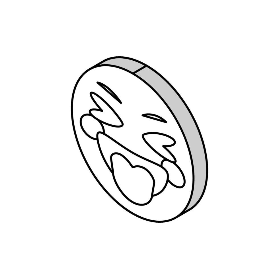 Zunge Emoji isometrisch Symbol Vektor Illustration