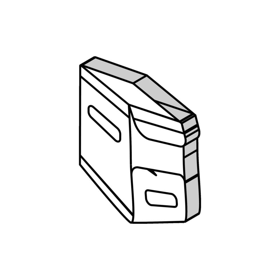 leverans väska låda isometrisk ikon vektor illustration