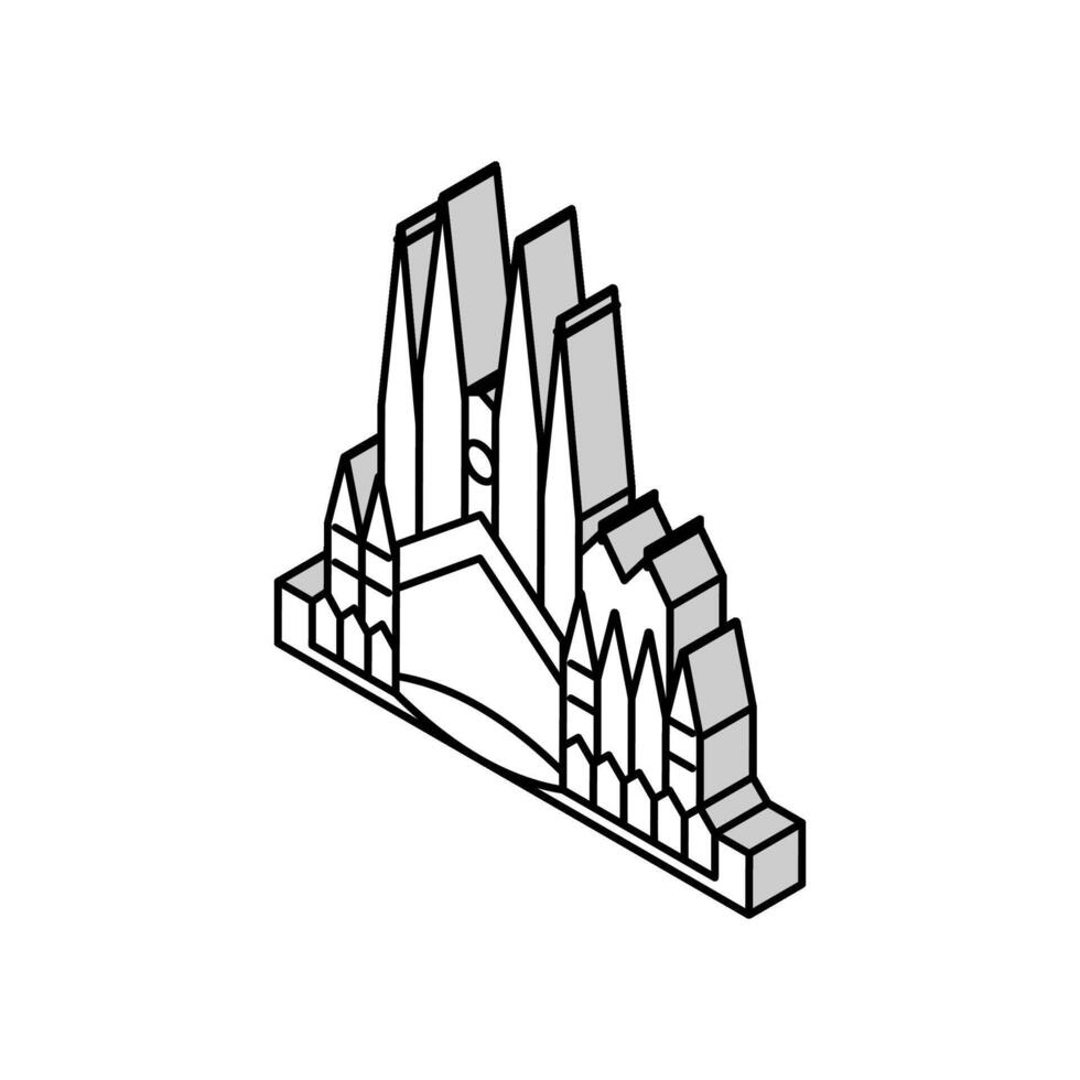 sagrada familia isometrisk ikon vektor illustration