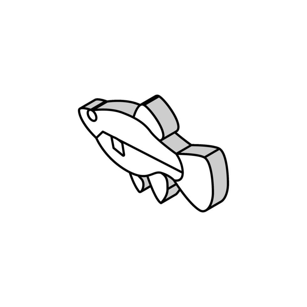 platy fisk isometrisk ikon vektor illustration