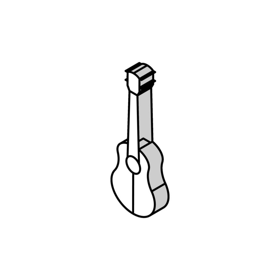 Gitarre Musiker Instrument isometrisch Symbol Vektor Illustration