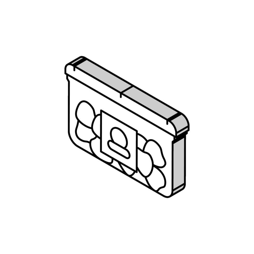 verpackt Erdbeeren isometrisch Symbol Vektor Illustration