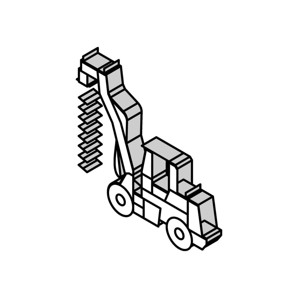 grävare konstruktion bil fordon isometrisk ikon vektor illustration