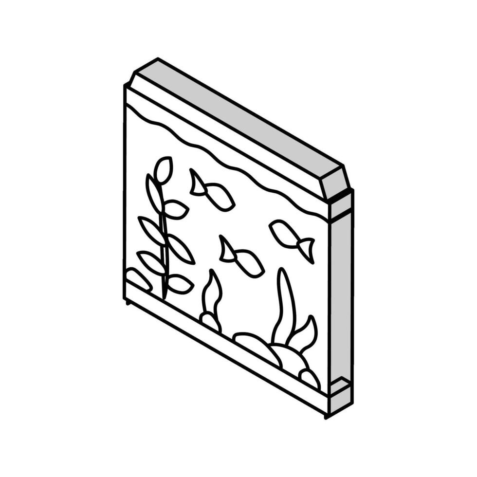 saltvatten akvarium fisk isometrisk ikon vektor illustration