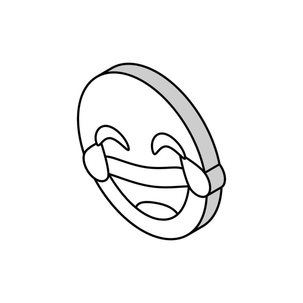 Lachen Emoji isometrisch Symbol Vektor Illustration
