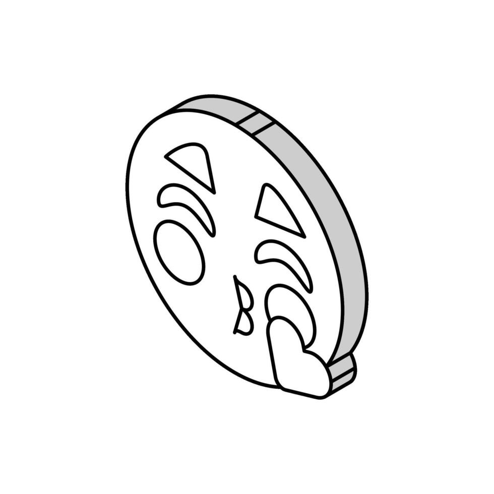 Kuss Emoji isometrisch Symbol Vektor Illustration