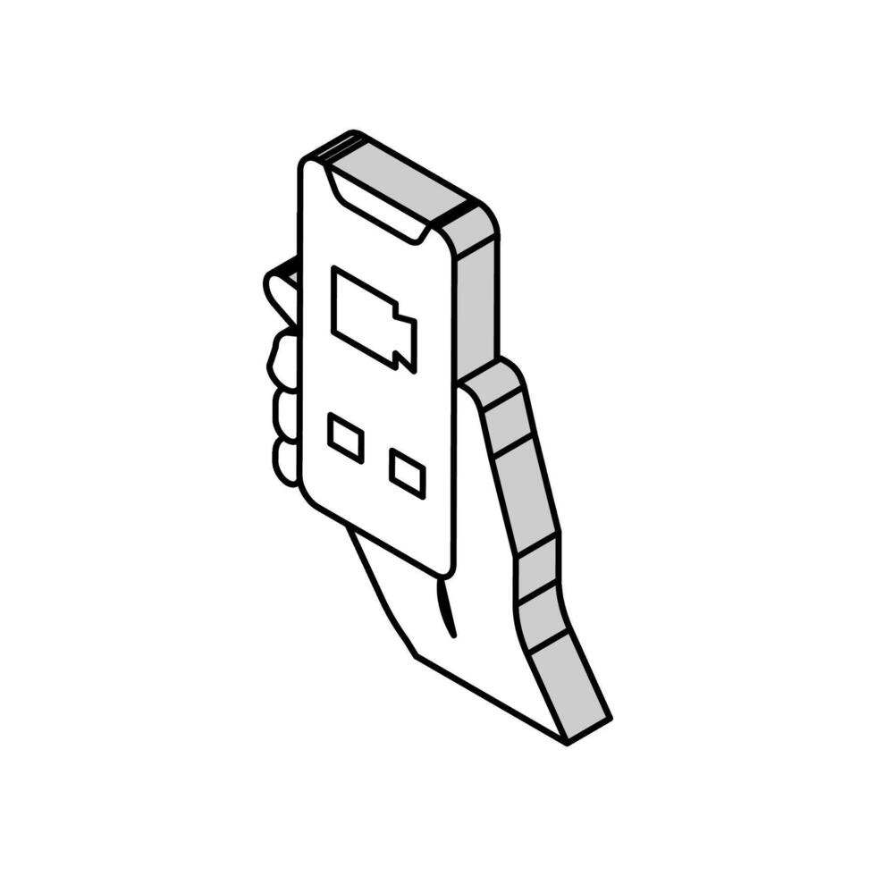 Telefon Video Berufung isometrisch Symbol Vektor Illustration