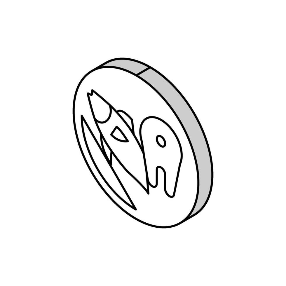 Fisch Abteilung Geschäft isometrisch Symbol Vektor Illustration