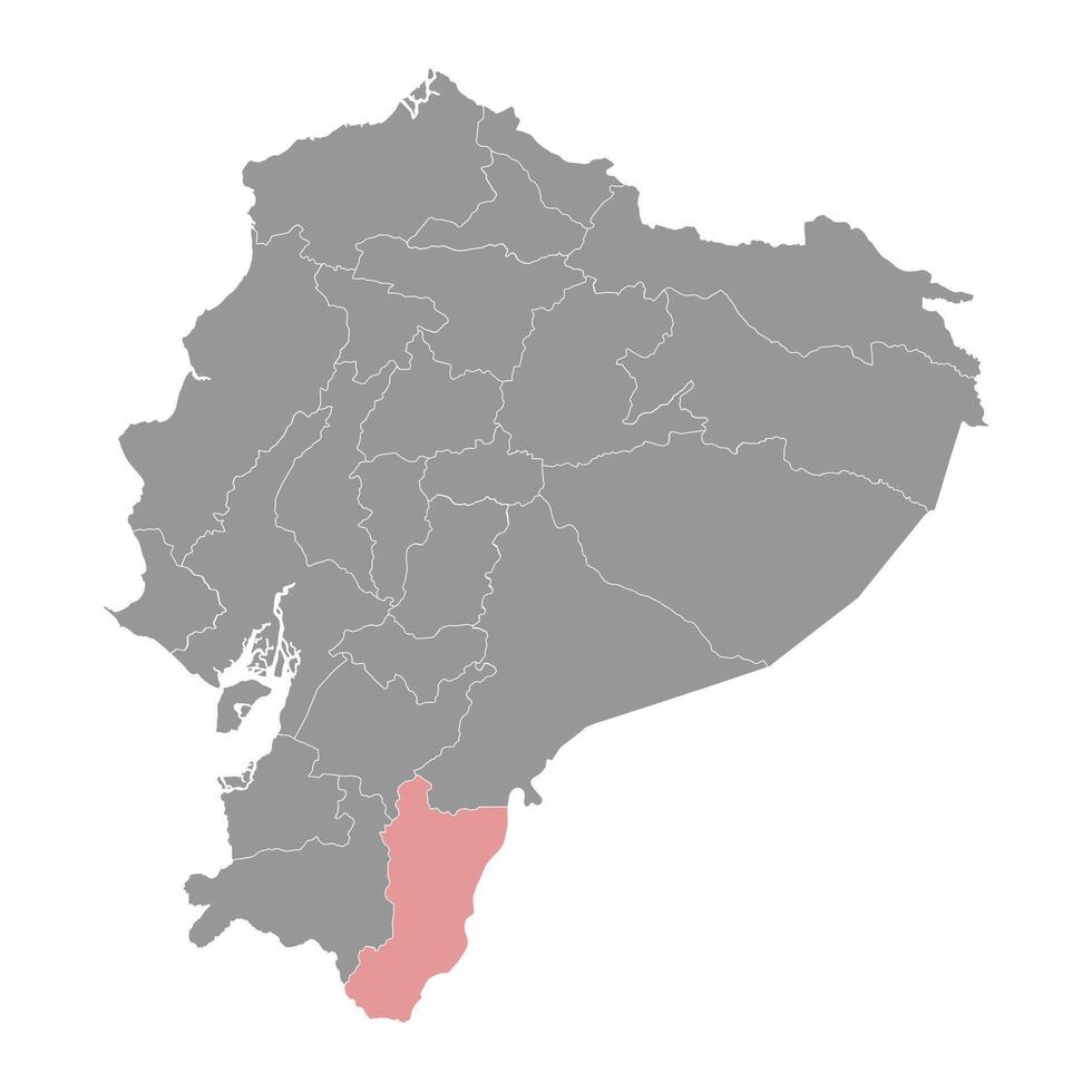 Zamora Chinchipe Provinz Karte, administrative Aufteilung von Ecuador. Vektor Illustration.