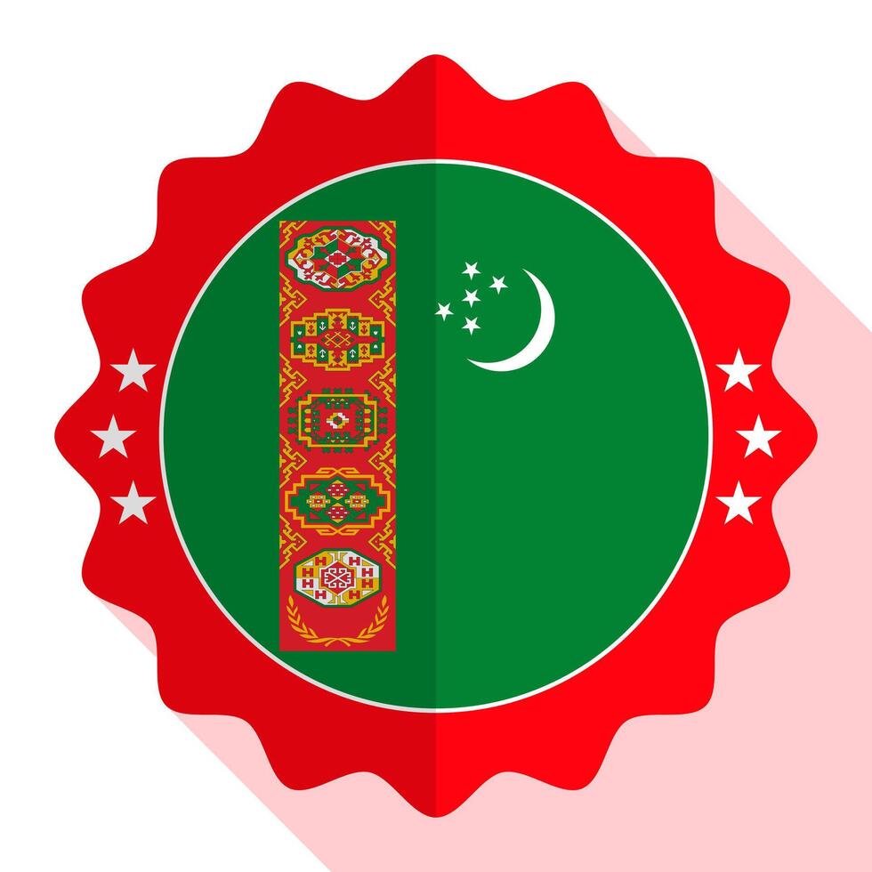 Turkmenistan Qualität Emblem, Etikett, Zeichen, Taste. Vektor Illustration.