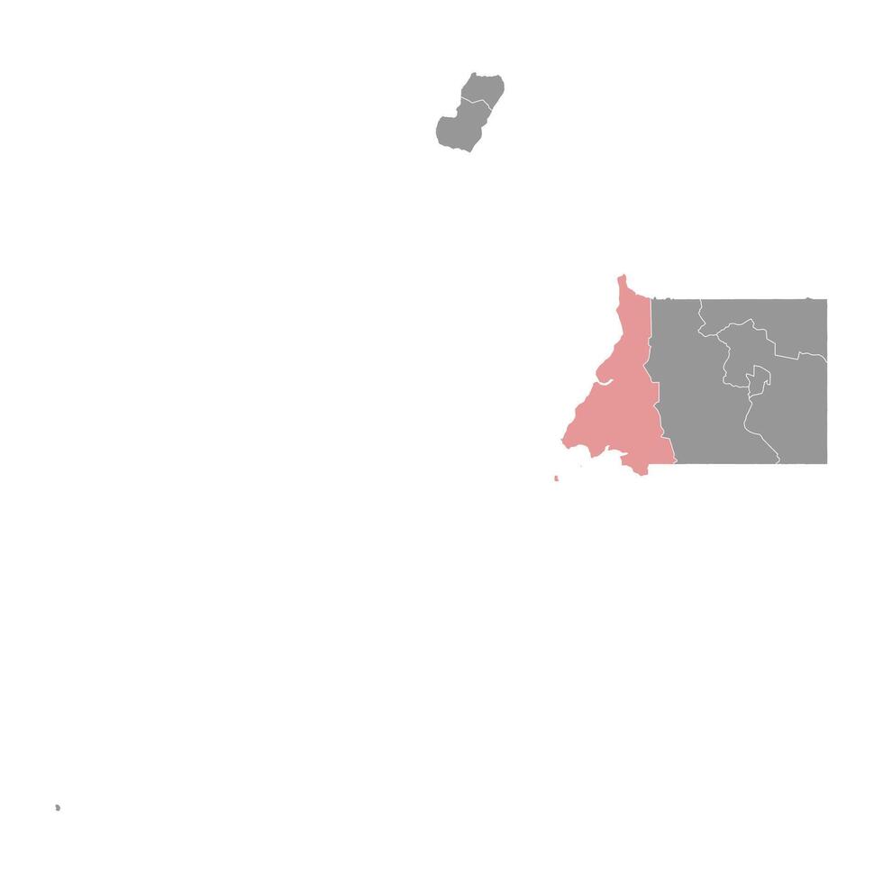 litoral provins Karta, administrativ division av ekvatorial guinea. vektor illustration.