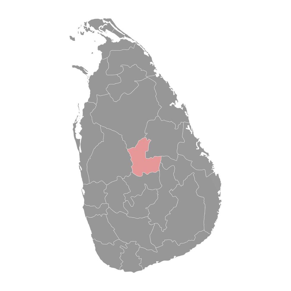 matale Kreis Karte, administrative Aufteilung von sri lanka. Vektor Illustration.