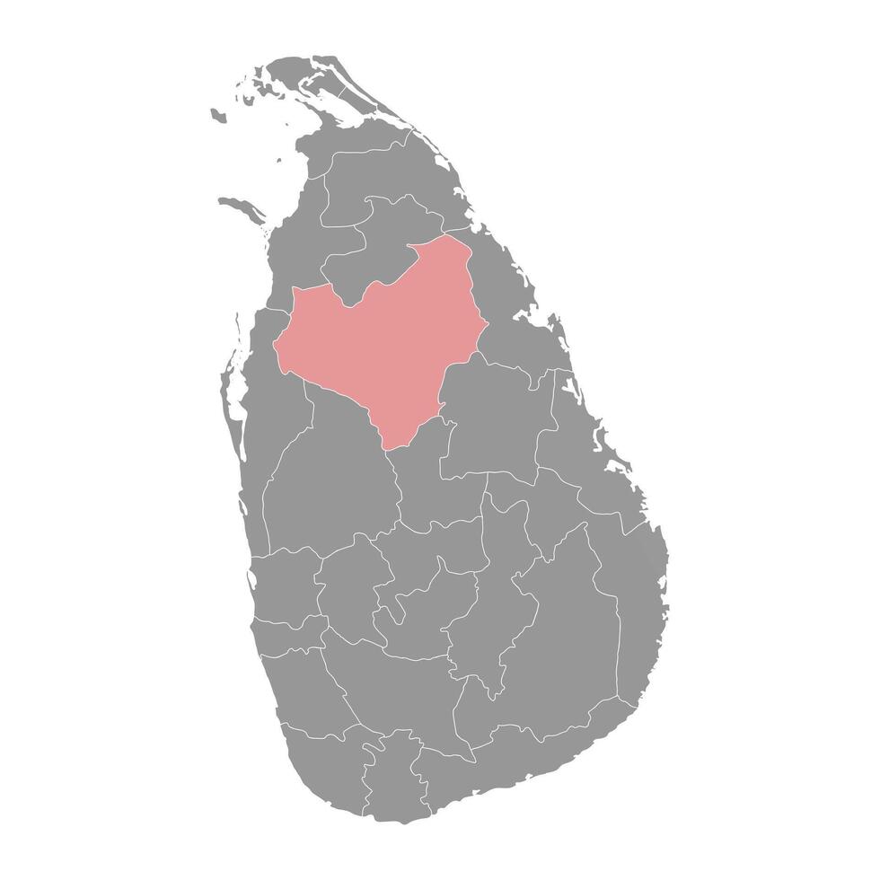 anuradhapura distrikt Karta, administrativ division av sri lanka. vektor illustration.